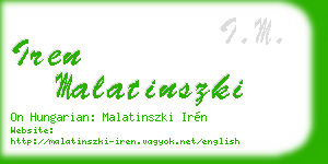 iren malatinszki business card