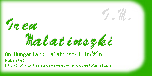iren malatinszki business card
